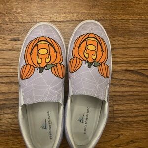 Mickey pumpkin slip ons